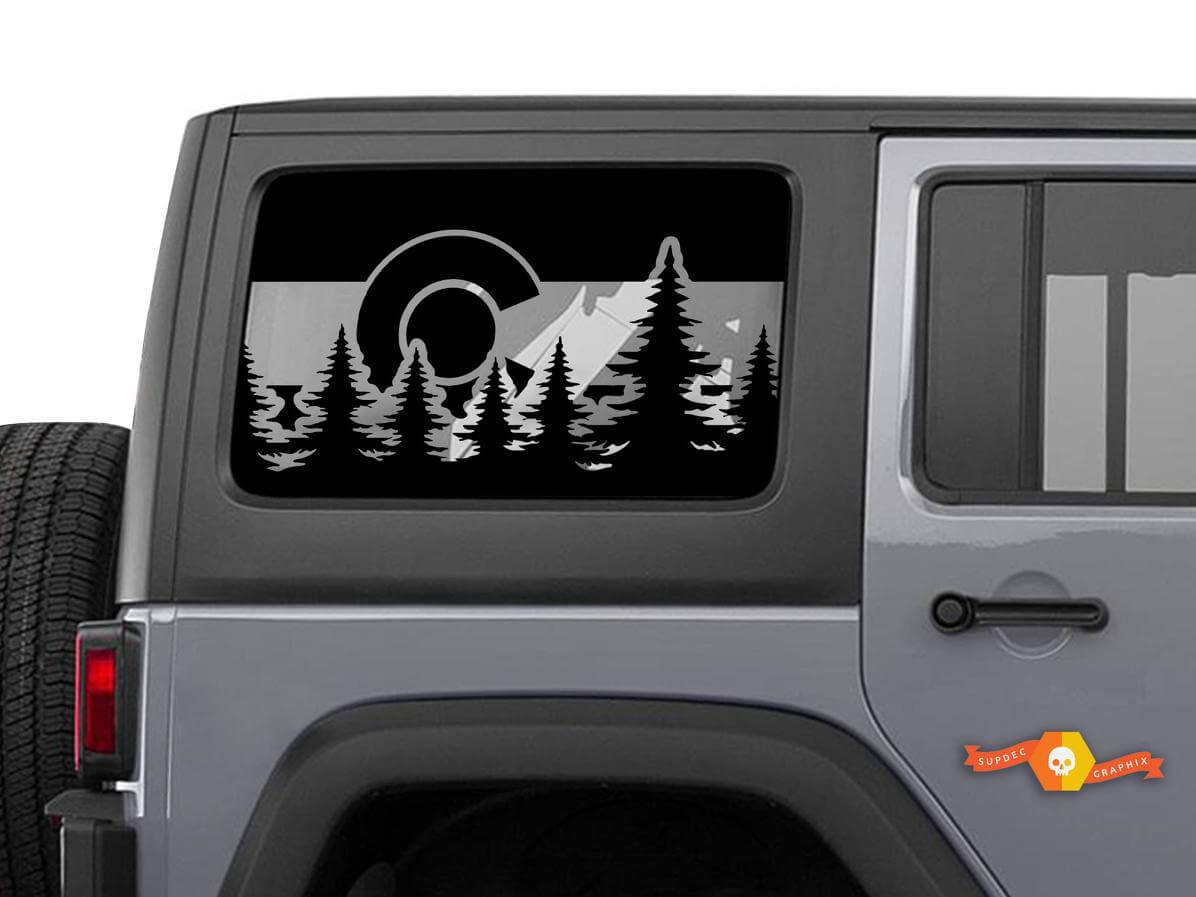 Colorado Flag Windshield Vinyl Decal Sticker for Jeep Wrangler Rubicon JKU JLU 4 Door
