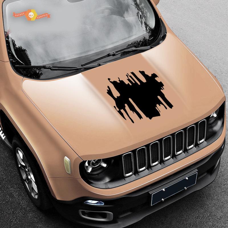 Hood Vinyl Decal Fits JEEP RENEGADE 2015 2018 Sticker Graphics Kit 