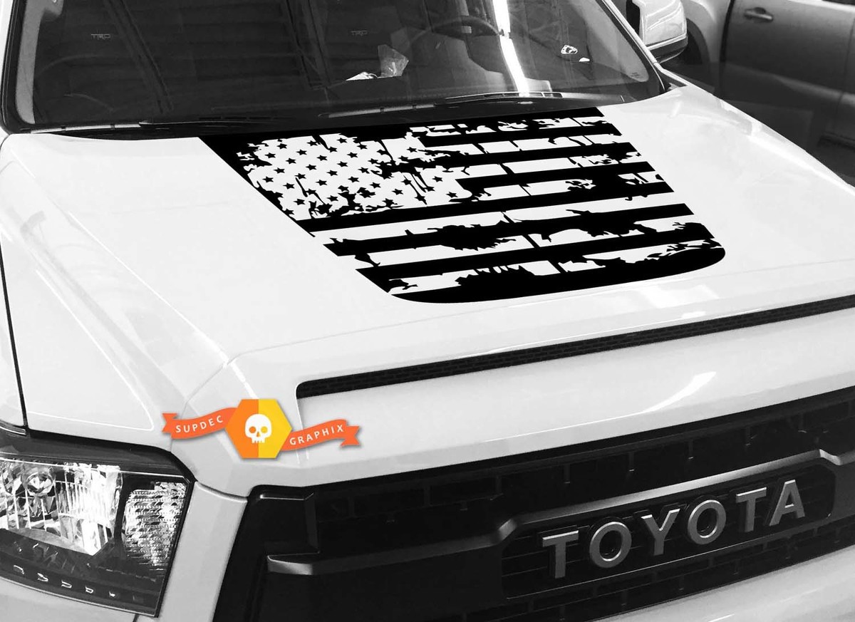 Hood USA Distressed Flag Grafik Aufkleber für TOYOTA TUNDRA 2014 2015 2016 2017 2018 2018 # 1