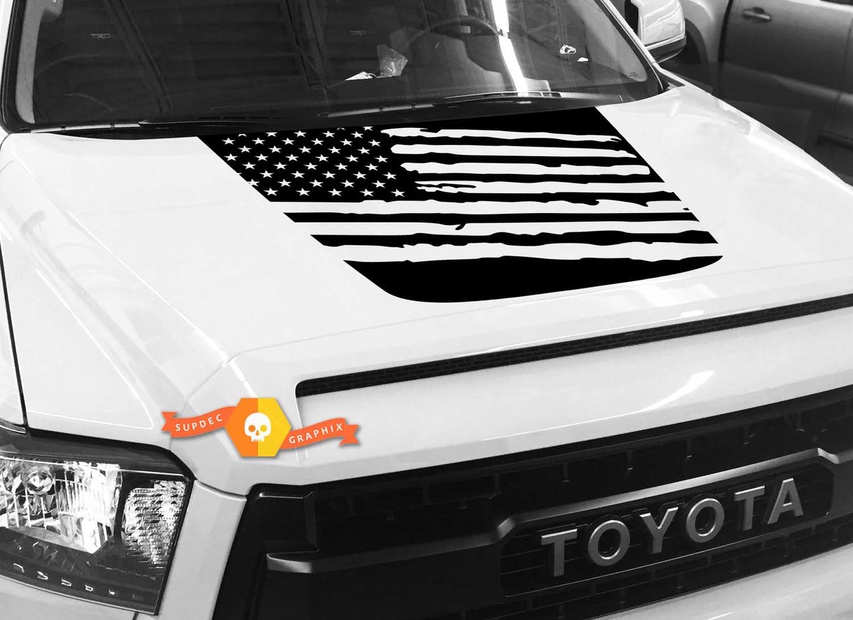 Hood USA Distressed Flag graphics decal for TOYOTA TUNDRA 2014 2015 2016 2017 2018 #5