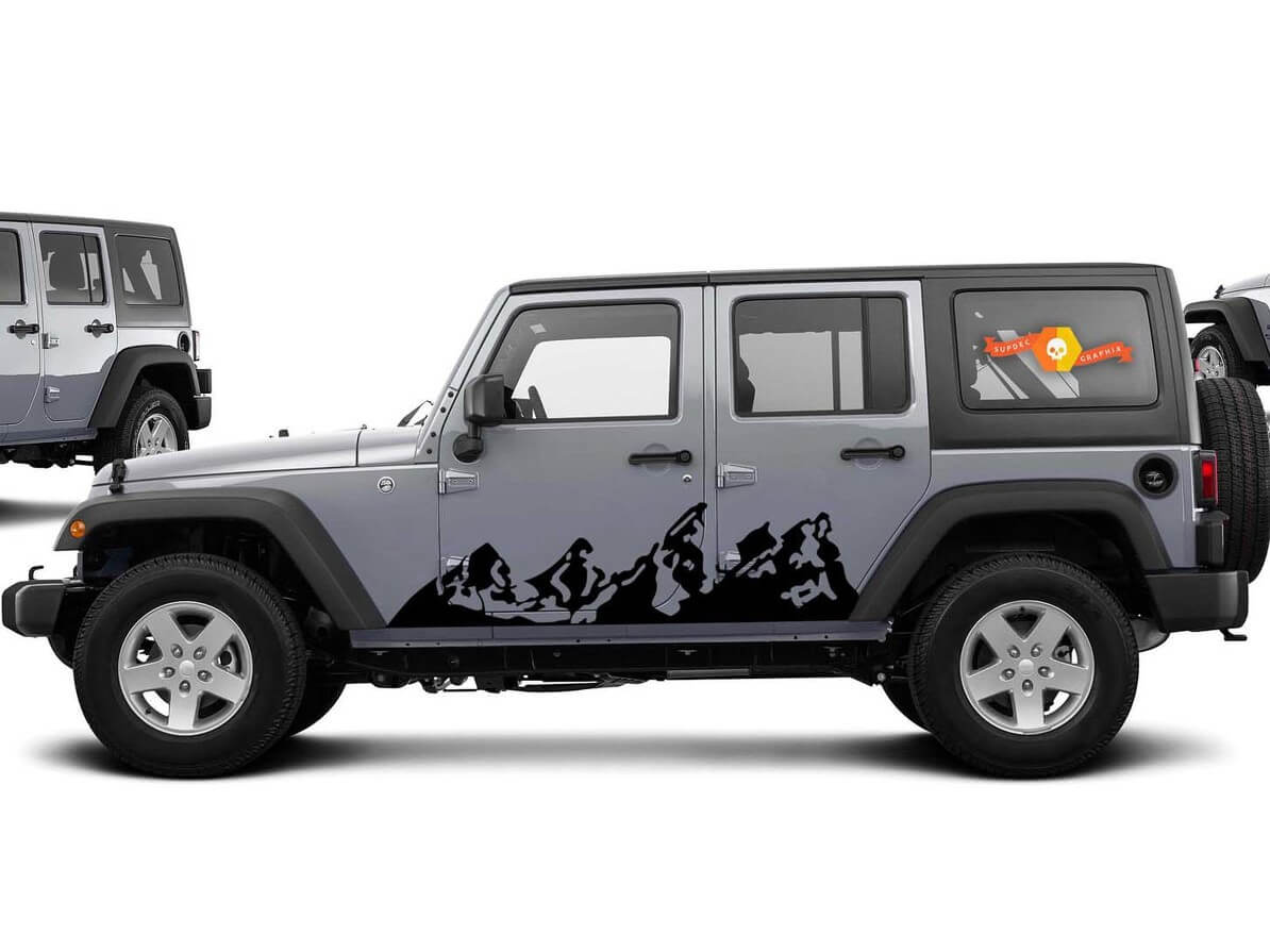 Mountains Side Vinyl Sticker Decal for Jeep Wrangler TJ JK JKU