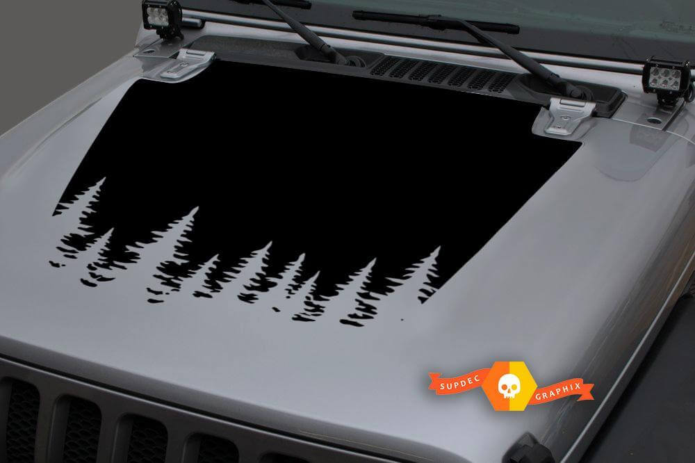 Forest Blackout Hood Vinyl Decal Sticker 2 for Jeep Wrangler JL
