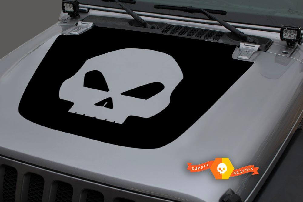 Skull Blackout Hood Vinyl Decal Sticker 3 for Jeep Wrangler JL