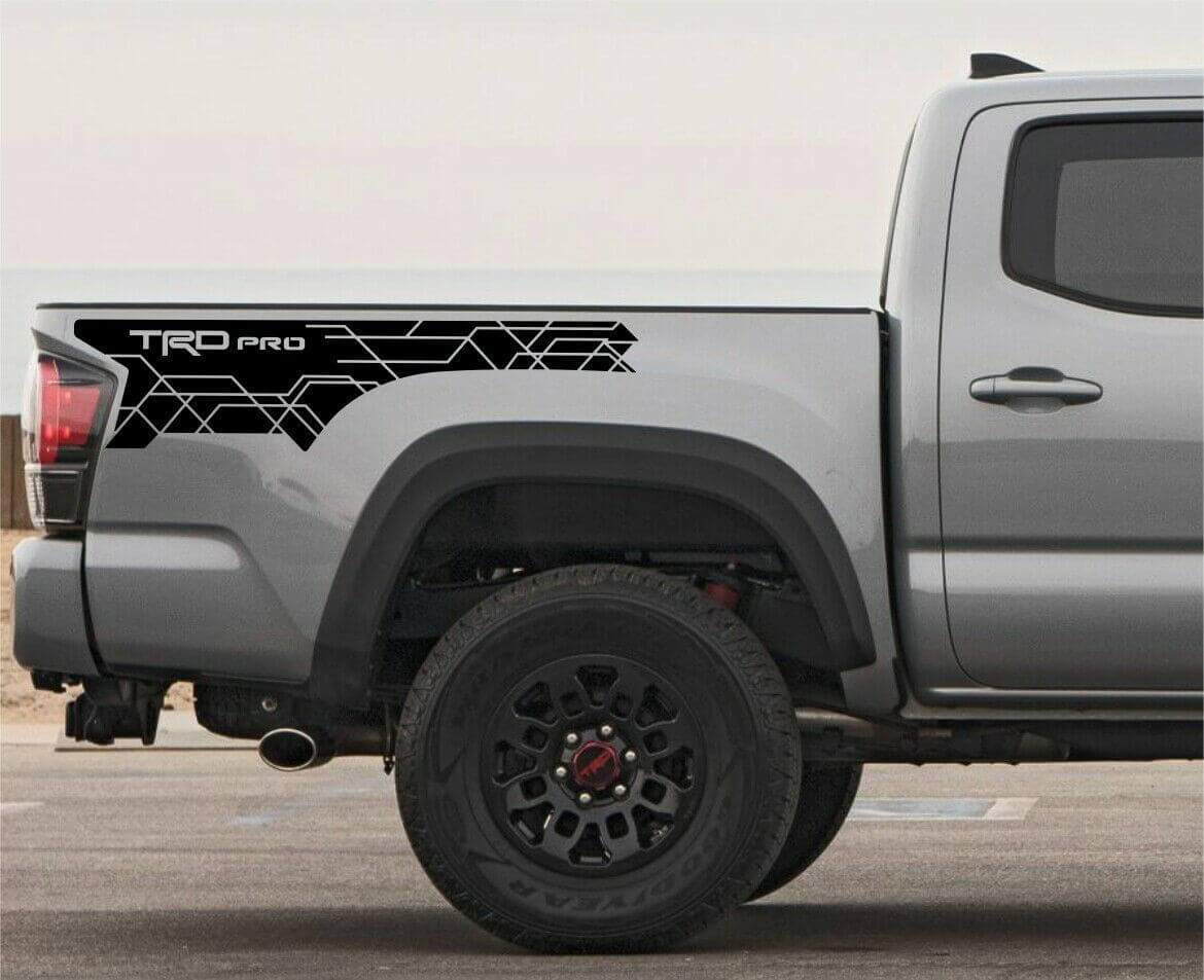 TRD Pro Bed Side Vinyl Decal Pair for Toyota Tacoma 2016-2023