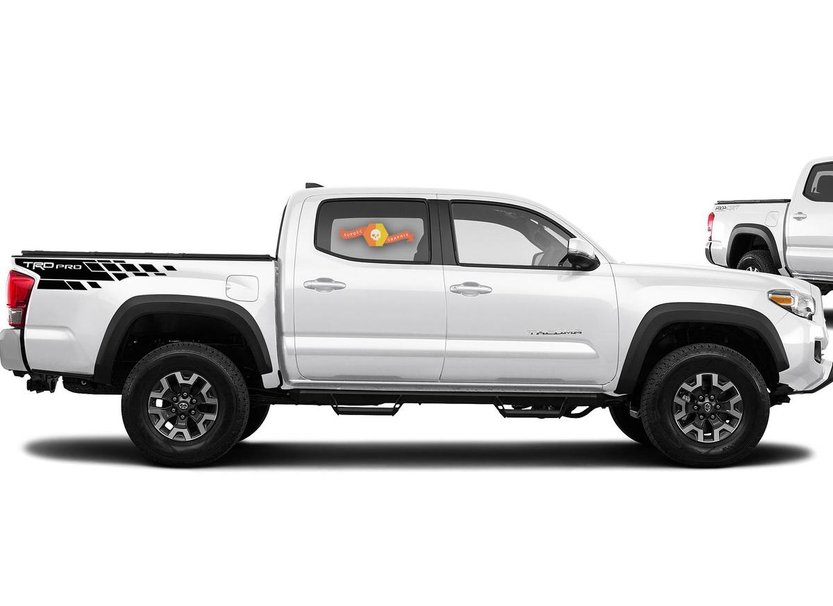 TRD Pro Checkered Style Bedside Vinyl Decal Sticker for Toyota Tacoma 2016-2018
