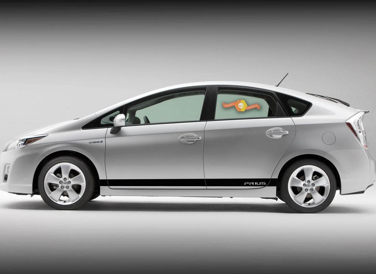 Straight Side Stripes Vinyl Decals For Toyota Prius XW30 2010-2015 