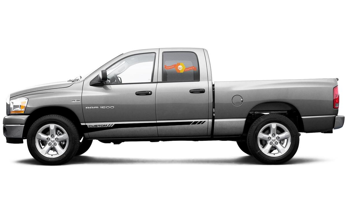 Side graphics stripe Sticker Decal style 4 for Dodge Ram mk4 1500 7969