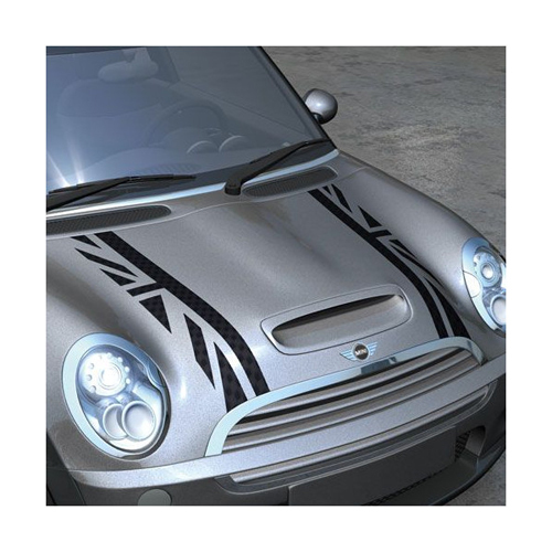 UK Flag Dual Stripes Hood Vinyl Decal Sticker for MINI Cooper