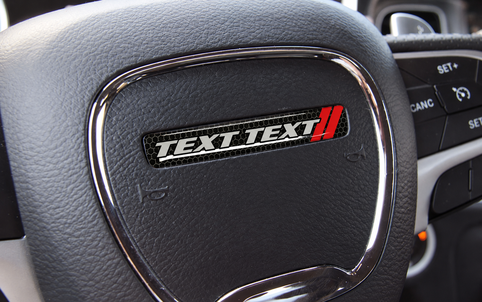 Scat Pack Style TEXT TEXT Red Honeycomb 392 TEXT Domed Strip Steering Wheel Vinyl Decal Sticker for Dodge Challenger