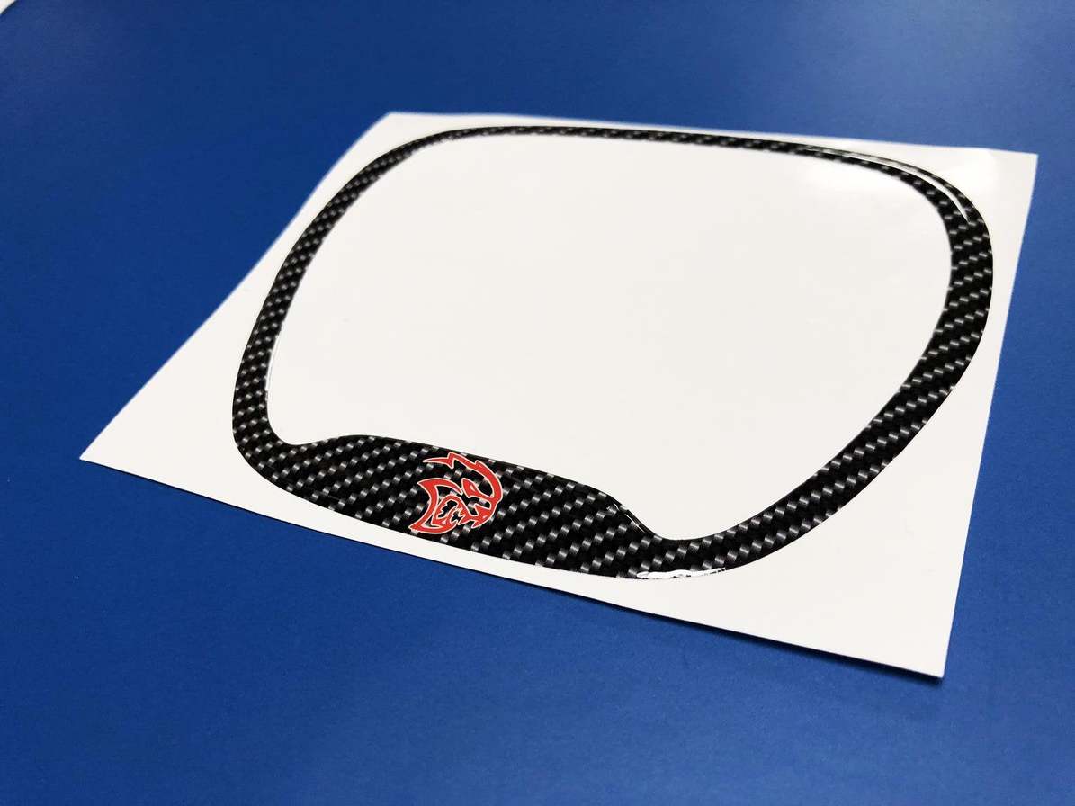 3x Red Carbon Fiber Steering Wheel  Frame Sticker Trim For Dodge Charger 2015-20