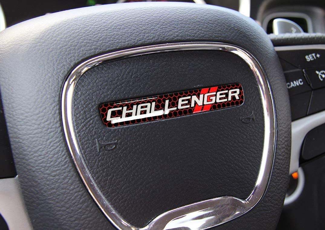 One Steering Wheel emblem domed decal Challenger Dodge