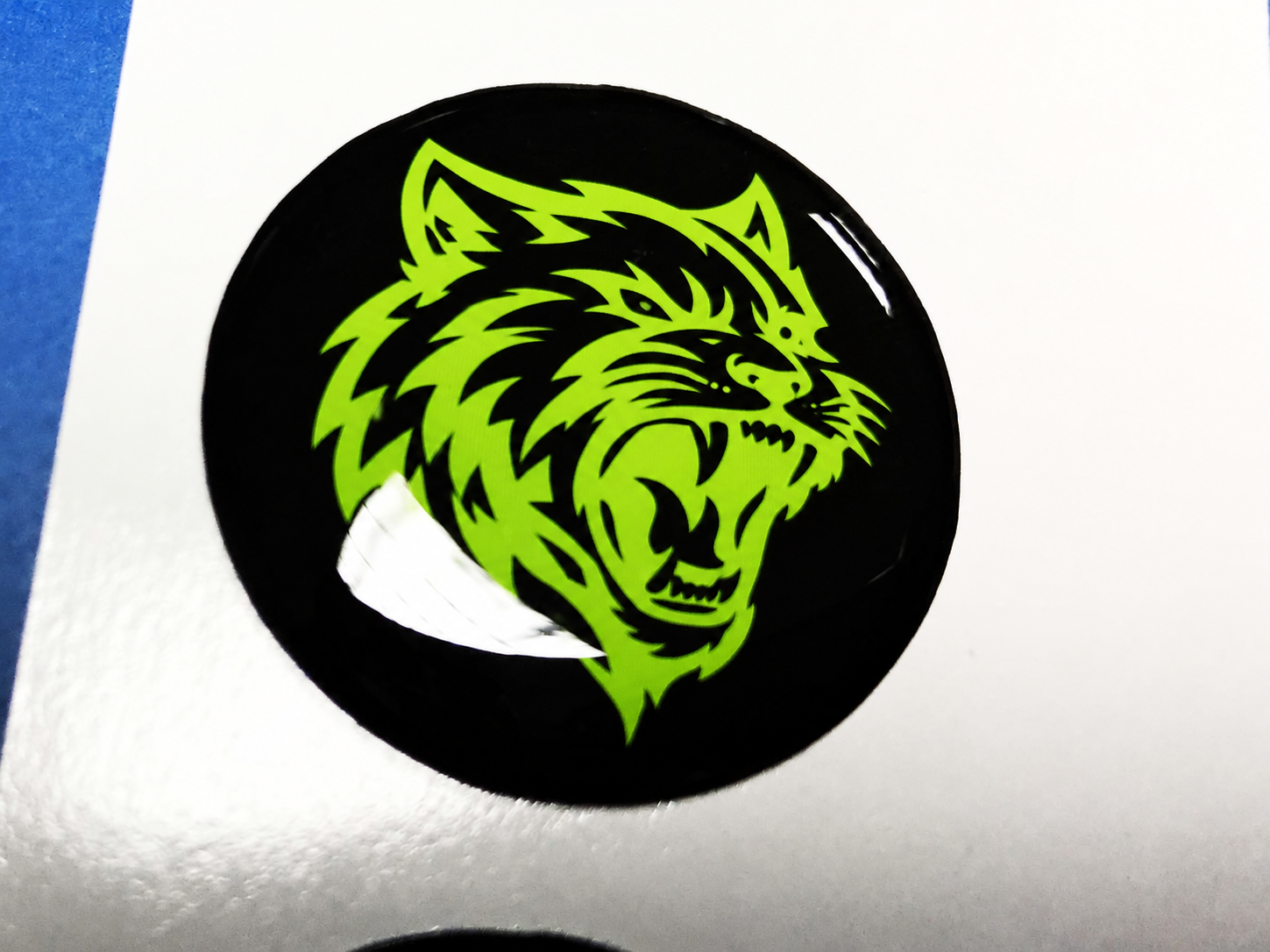 Hellcat Style Lime Green Custom Cat Domed Insert Engine Start Button Vinyl Decal Sticker for Dodge Challenger