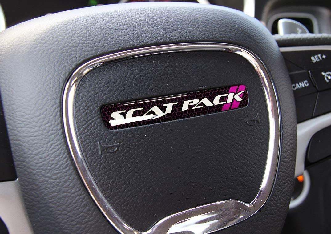 Ein Lenkrad Scat Pack Lila Emblem Kuppel Aufkleber Challenger Charger Dodge Scatpack