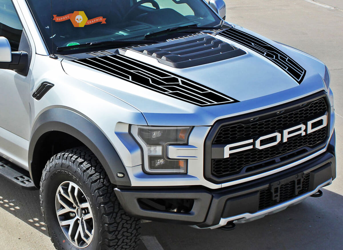 Hood Graphics Package Kit Vinyl Decal Sticker for Ford F150 Raptor 2017-2018
