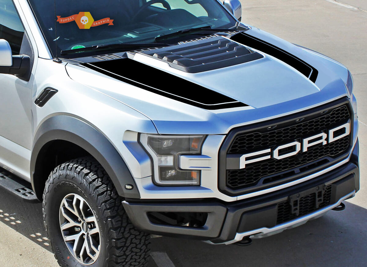 Hood Graphics Package Kit Vinyl Decal Sticker 3 for Ford F150 Raptor 2017-2018