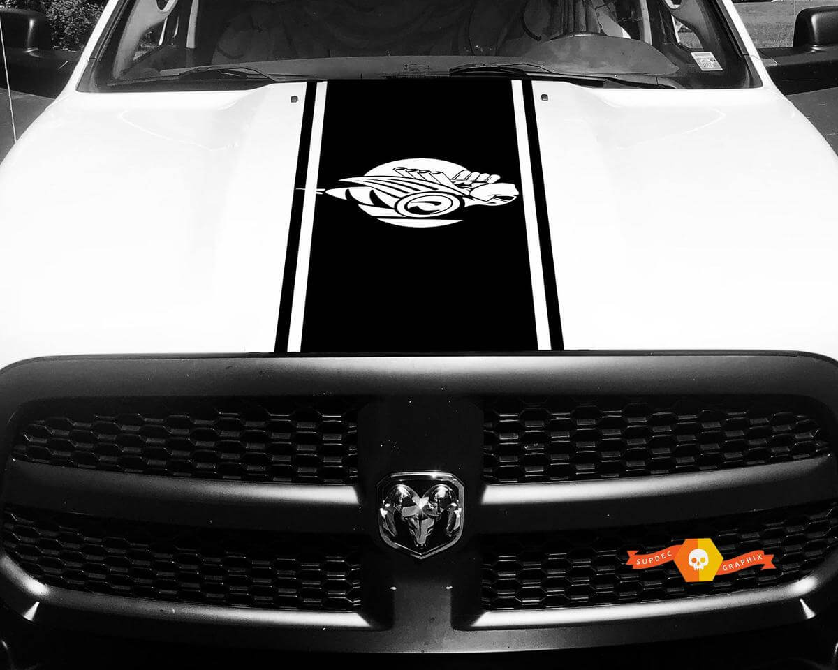 Vinyl Racing Stripe Rumble Bee Hood Decals Stickers for Dodge Ram 1500 2500 3500 #4