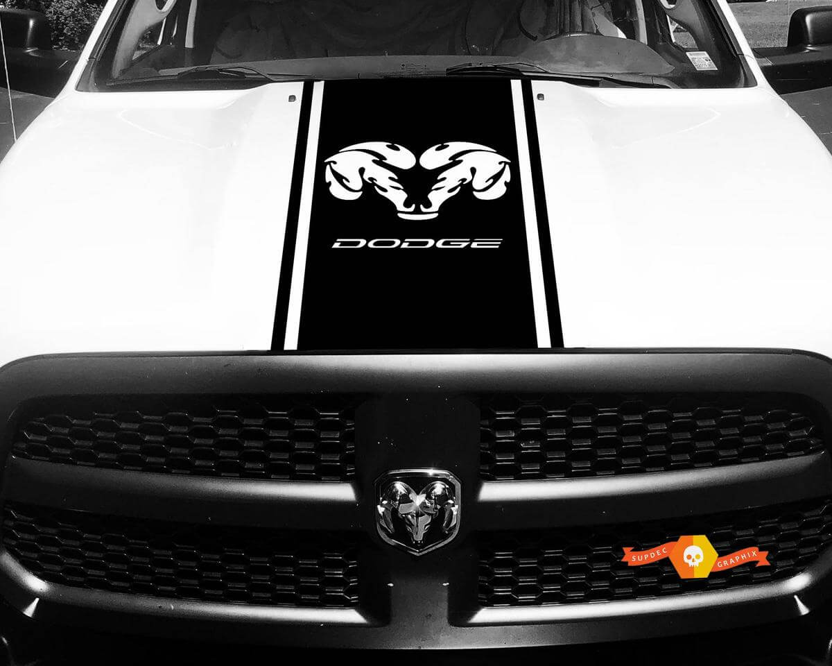 Vinyl Stripe RAM Hood Decals Stickers 2 for Dodge Ram 1500 2500 3500