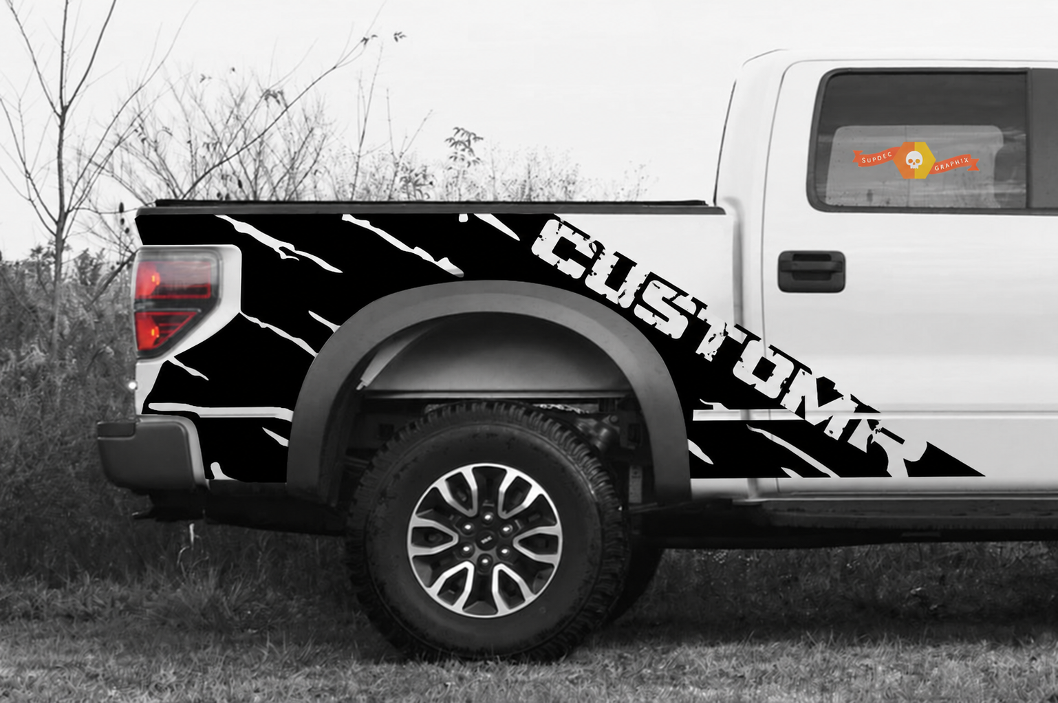 CUSTOM Predator Pair Bedside Side Vinyl Decal Sticker for Ford F-150 2010-2014