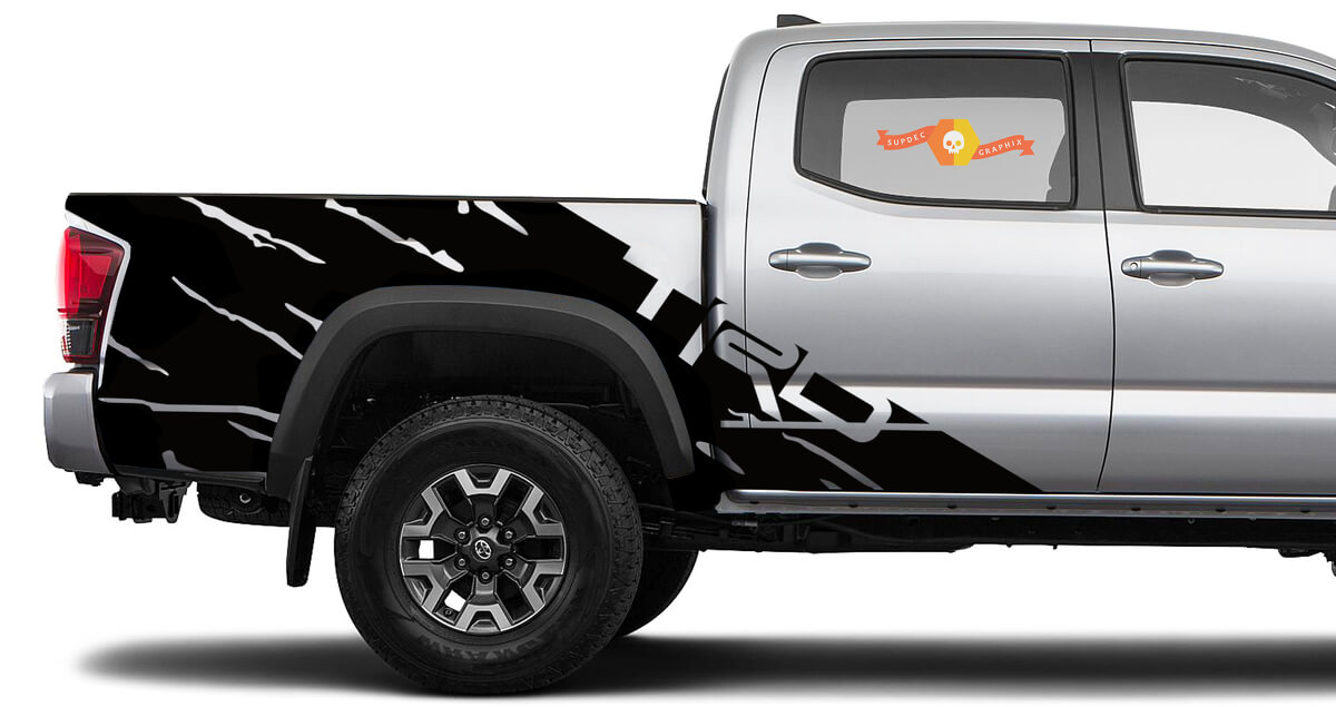 TRD Style Mud Splash Bedside Vinyl Decals Kit for Toyota Tacoma