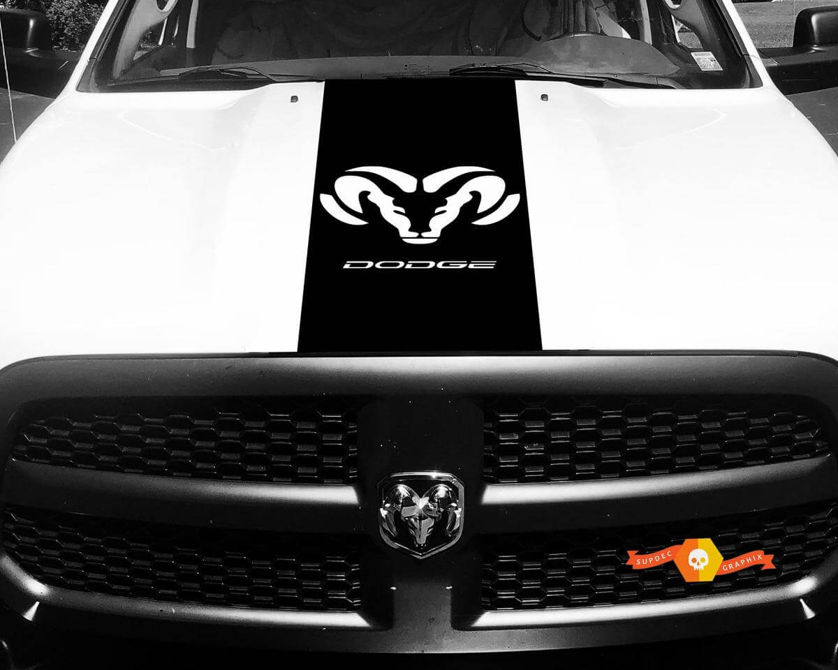 Vinyl Racing Stripe RAM Dodge Hood Decals Stickers for Dodge Ram 1500 2500 3500