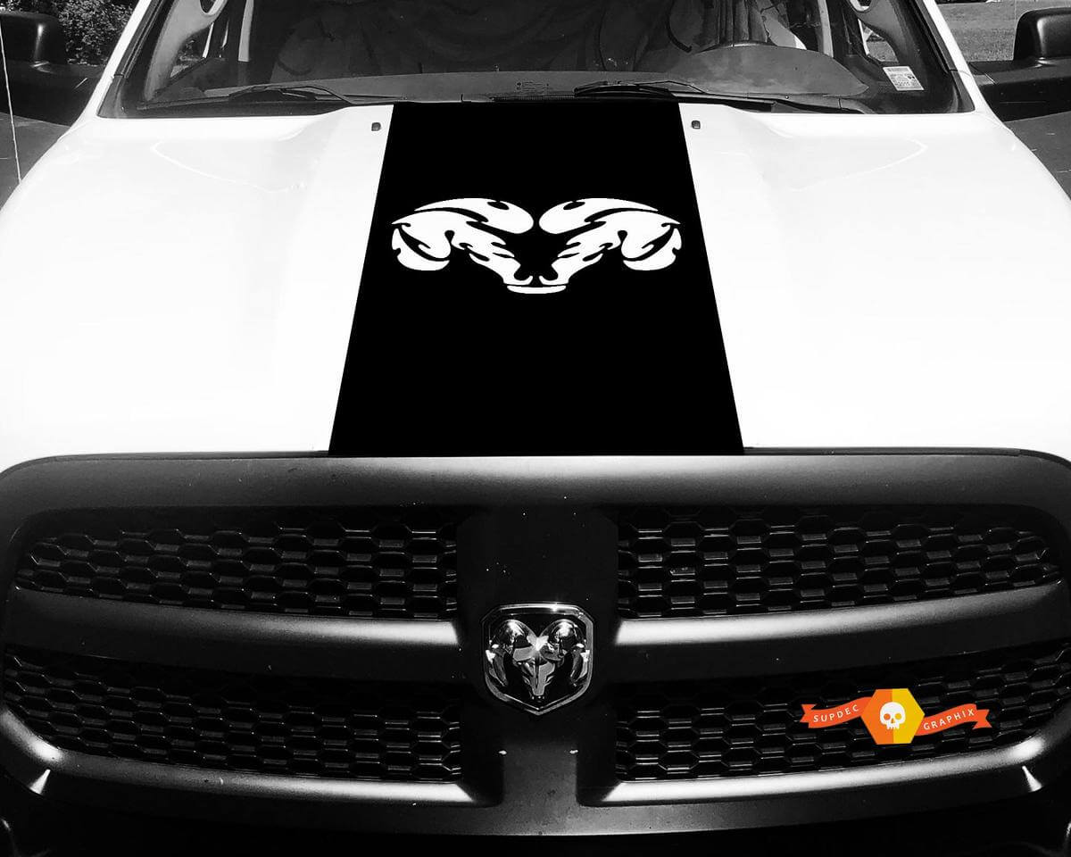 Vinyl Decal Hood Ram Head Racing Stripe Stickers for Dodge Ram 1500 #4