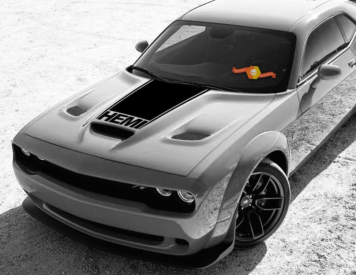 Vinyl Racing Hood Stripe Decal Sticker #65 for Dodge Challenger