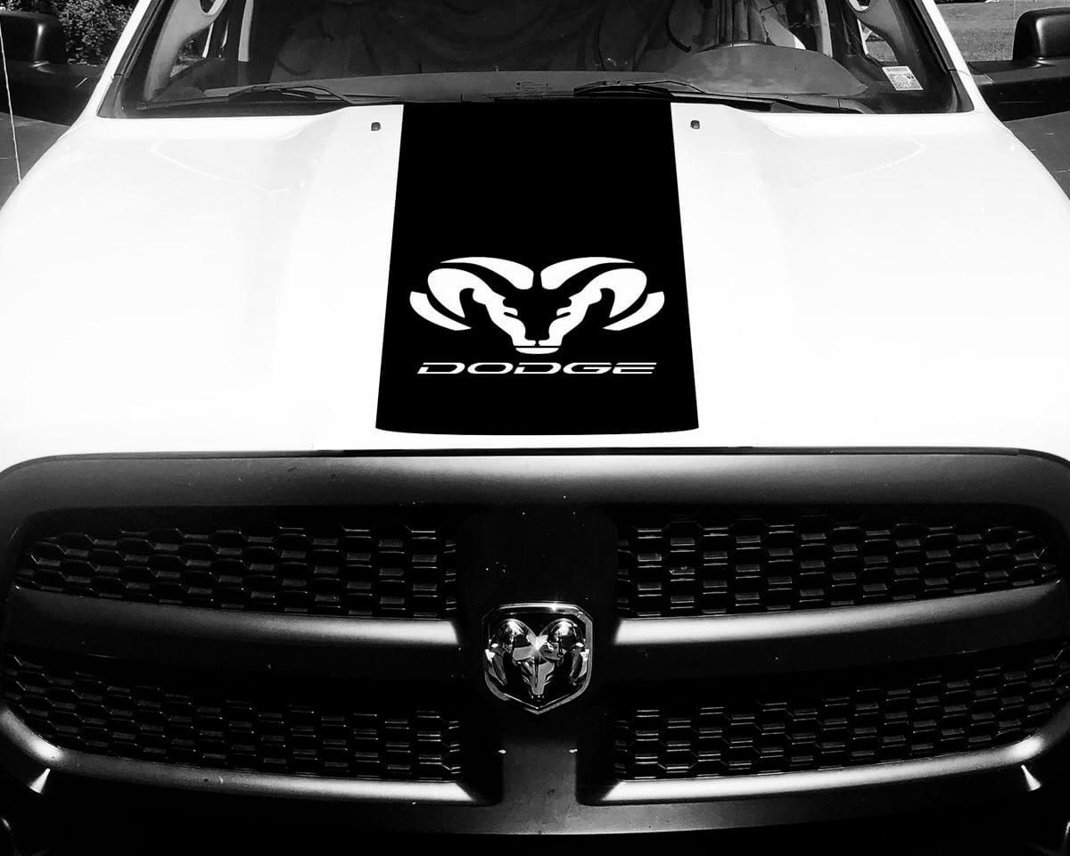 Vinyl Decal Hood Ram Head Racing Stripe Stickers #66 for Dodge Ram 1500
