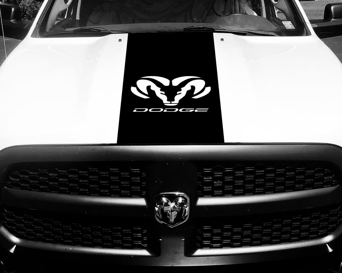 Vinyl Decal Hood Ram Head Racing Stripe Stickers #68 for Dodge Ram 1500