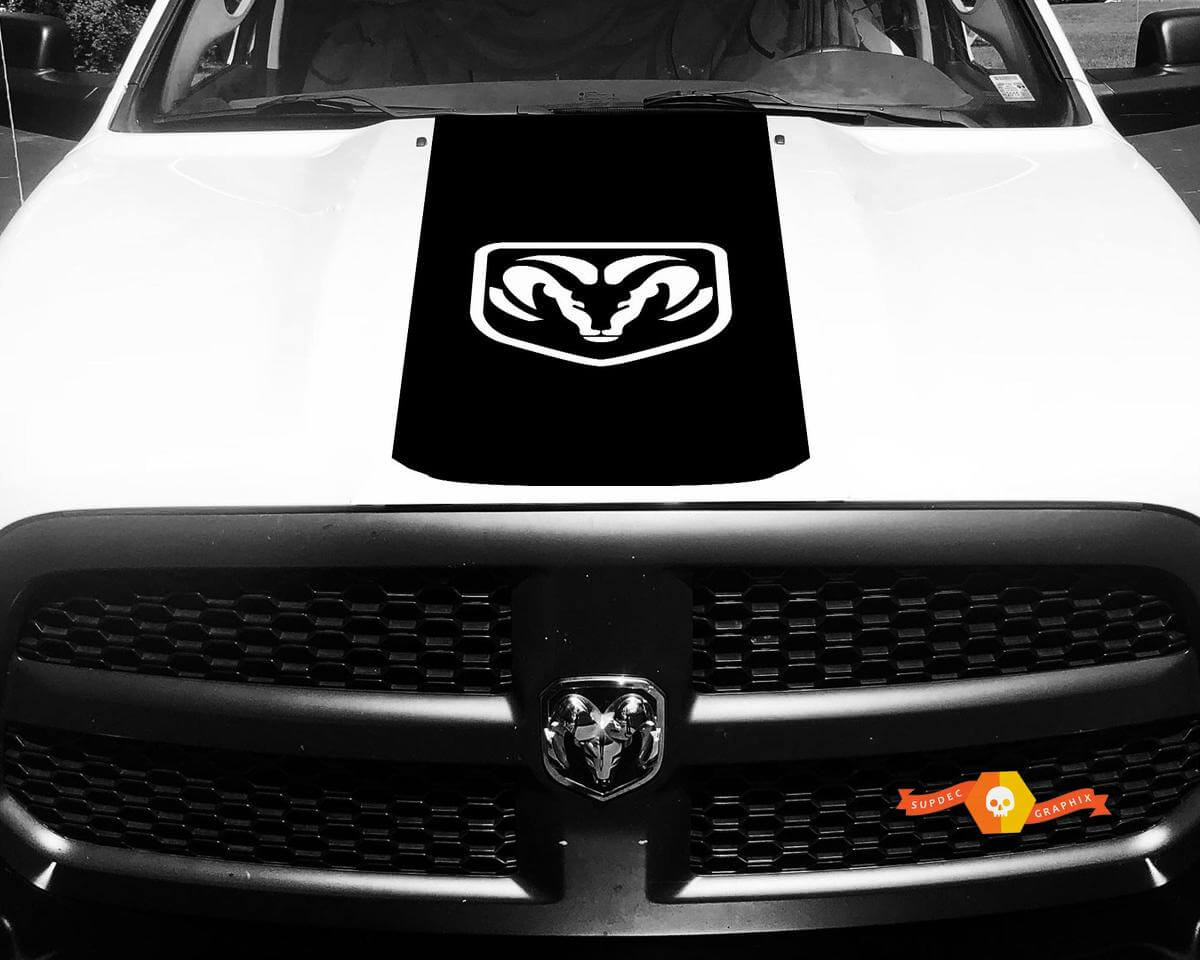 Central Stripe with Hemi Logo Hood Vinyl Decal Sticker for Dodge Ram 2500