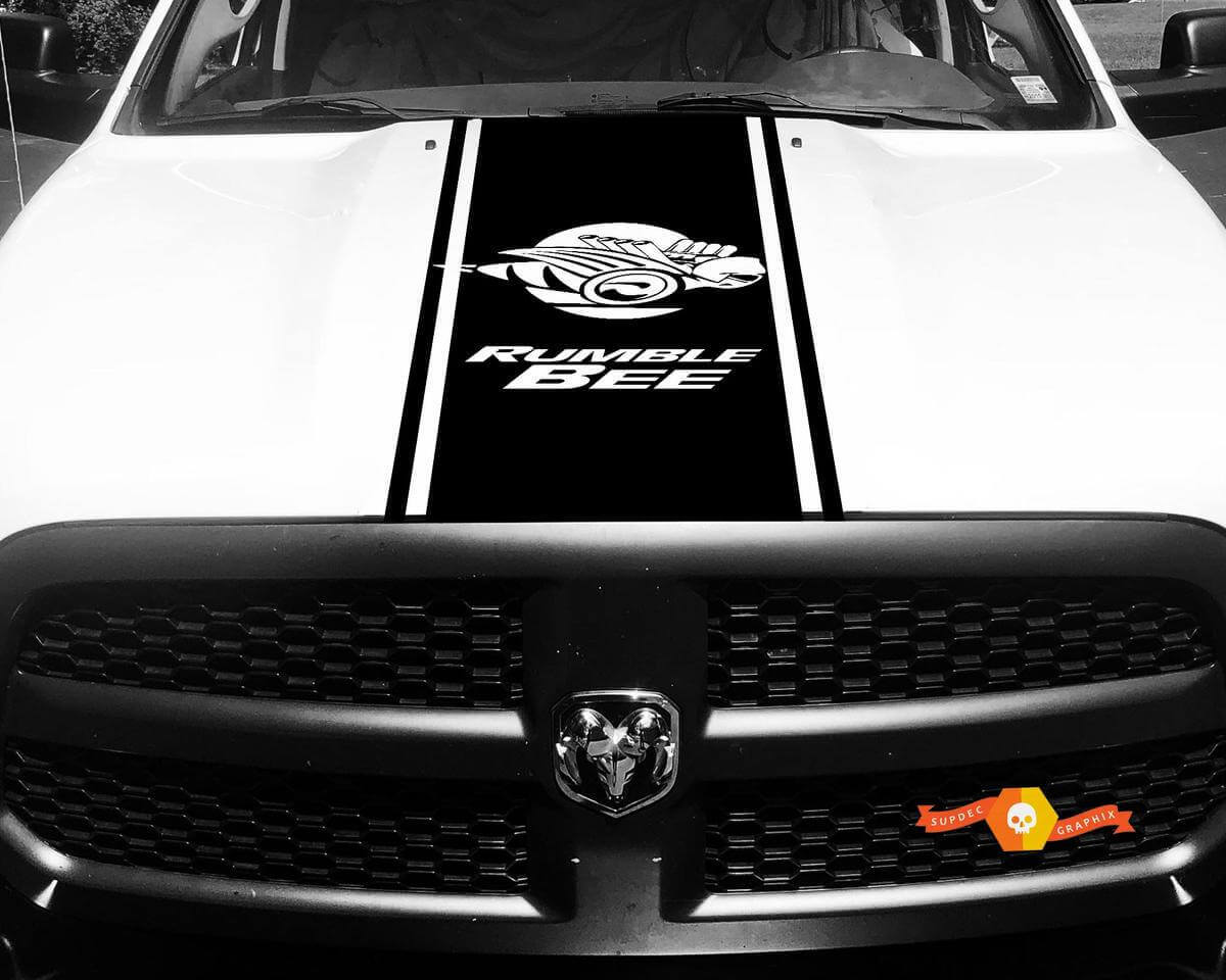 Truck Vinyl Racing Stripe Dodge Rumble Bee Hood Decals Stickers #83 for Dodge Ram 1500 2500 3500