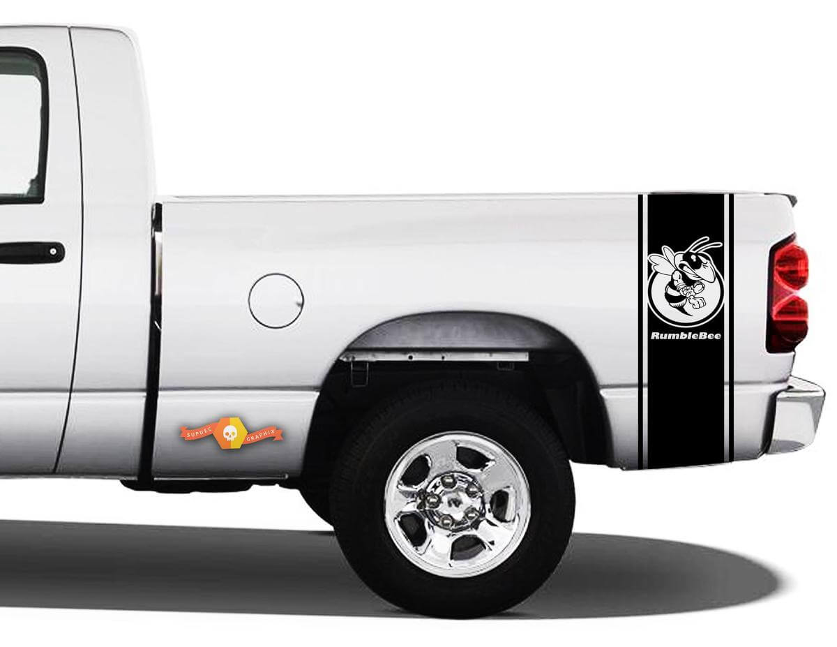 Rumble Bee Bed Side Stripe Vinyl Decal Kit #107 for Dodge Ram 1500