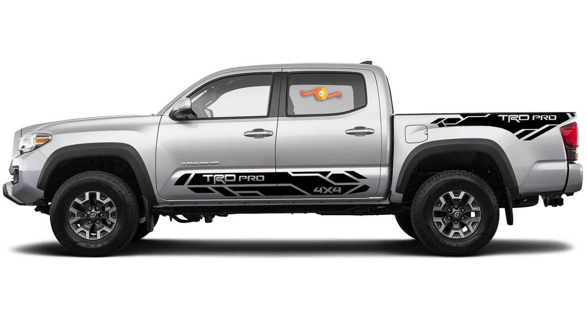 TRD Pro 4x4 Techno Style Side Vinyl Decal Kit for Toyota Tacoma 2016-2020