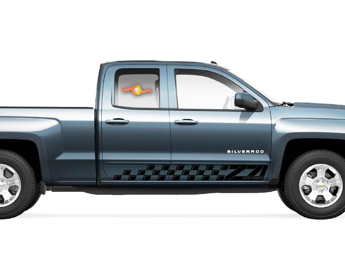 2x Z71 side graphics rally kit Vinyl Decal Sticker for Chevrolet Silverado