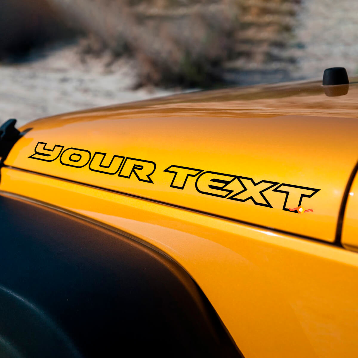 Custom Text Hood Sticker Vinyl Decal for Jeep Wrangler Rubicon