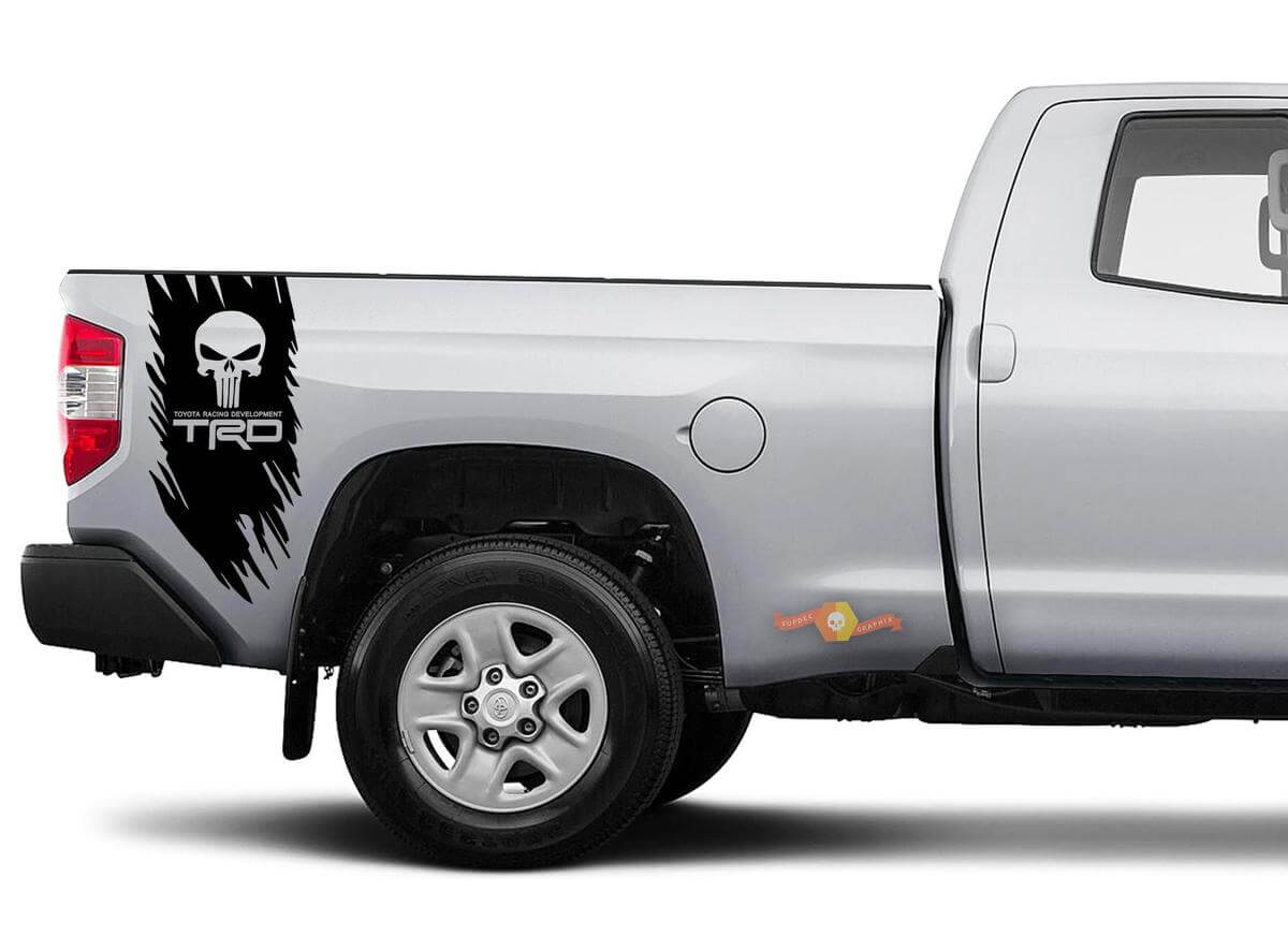 Toyota TRD Truck Off Road Punisher Skull Edition Decal Sticker Vinyl Truck Bed Side Graphic