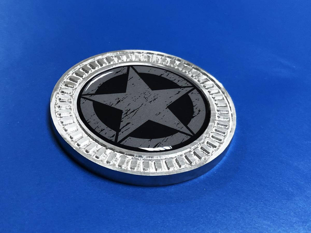 Military Star Metal Aluminum Bedside Emblem Vinyl Decal for Jeep Wrangler JL JK YJ TJ