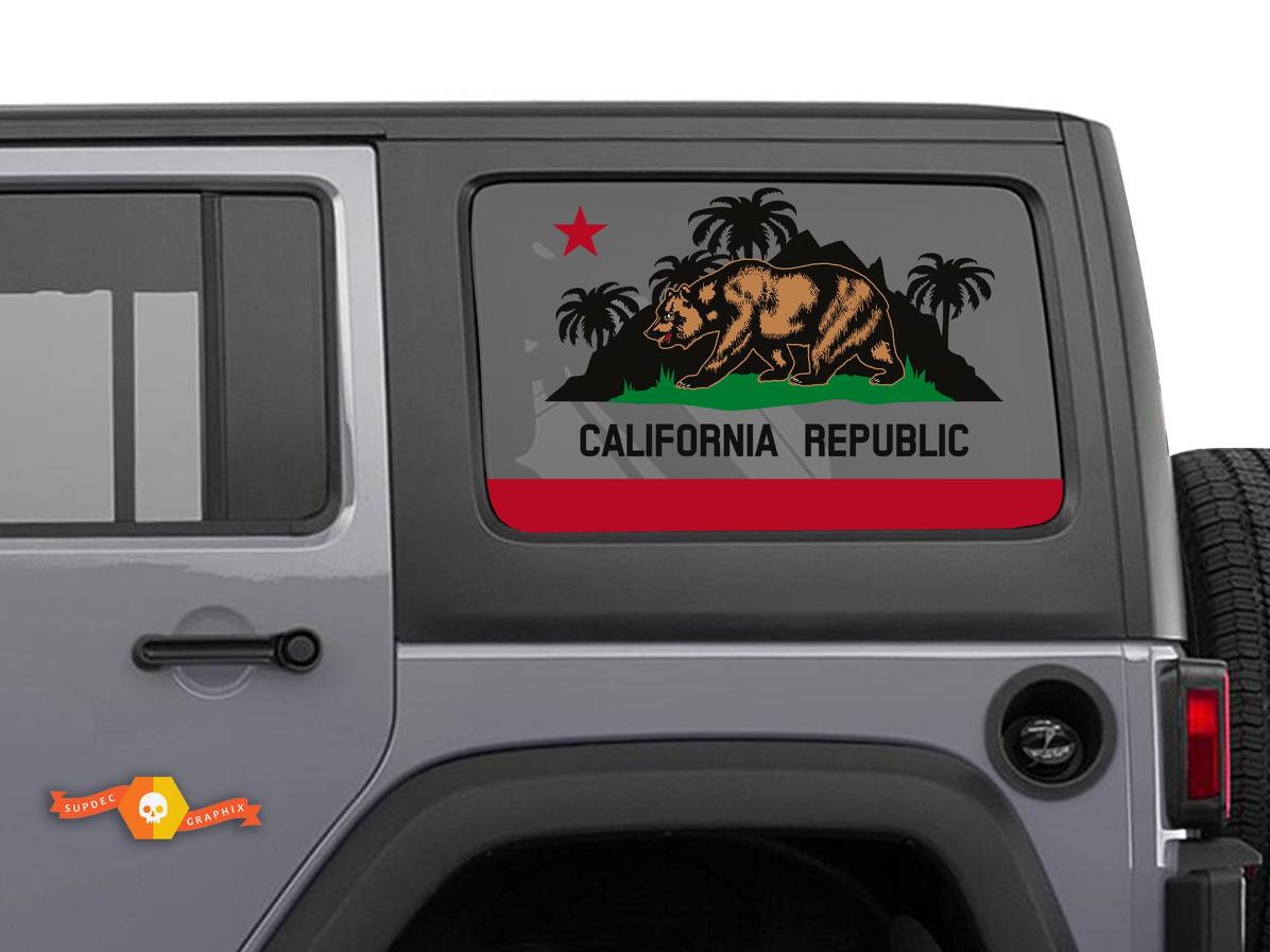 Jeep Wrangler Rubicon Hardtop Kalifornien Republik Bär Wald Windschutzscheibe Aufkleber JKU JLU 2007-2019 oder Tacoma 4Runner Tundra Subaru Ladegerät Challenger - 39
