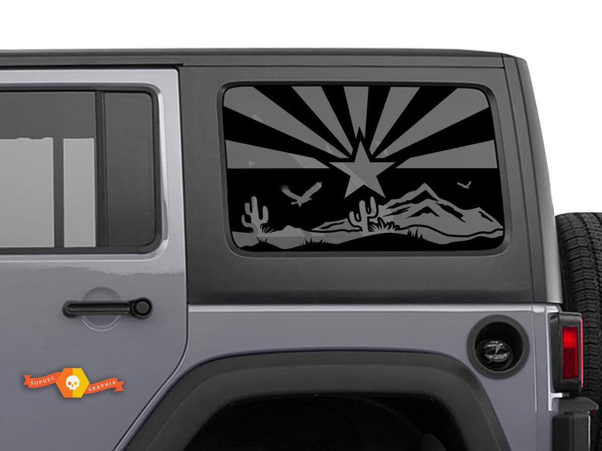 Arizona Flag Desert Scene Side Window Vinyl Decal Sticker for Jeep Wrangler