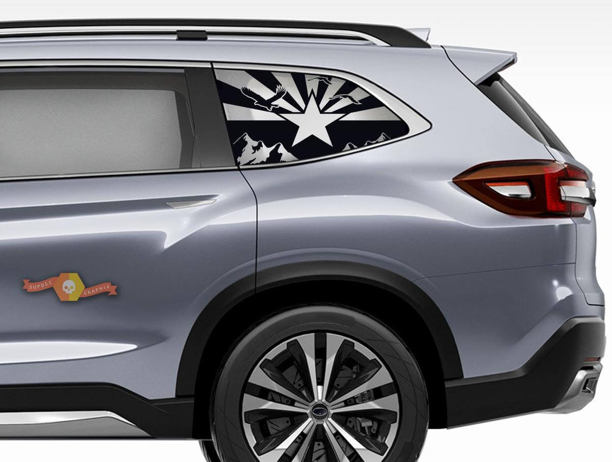 Hardtop USA Flag Mountains Flag Arizona Windshield Vinyl Sticker Decal for Subaru