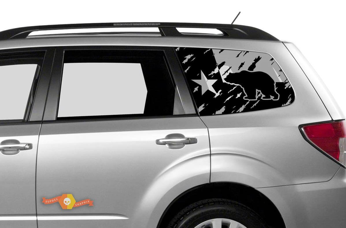 Hardtop Flag Texas Mountains Bear Destroyed Windshield Vinyl Sticker Decal for Subaru
