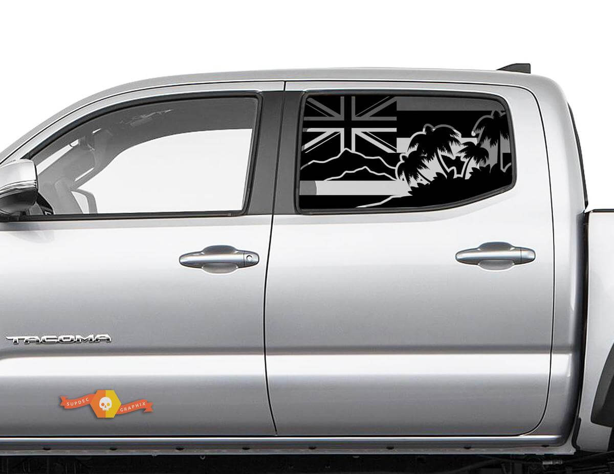 Flag Hawaii Halm Island Side Window Decal fit to Toyota Tacoma 4Runner Tundra