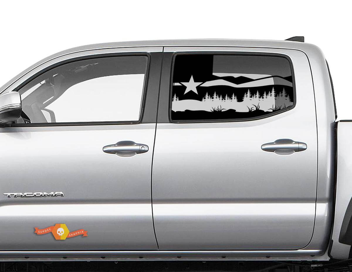 Hardtop Flag Texas Forest Fields Eagle Side Window Decal