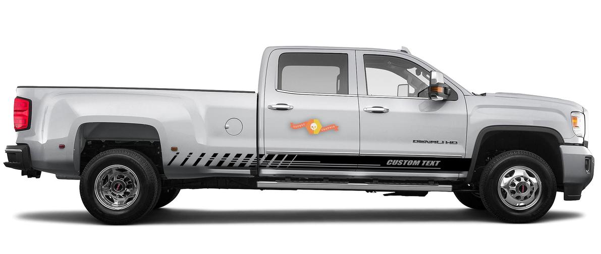 Custom Racing Stripes Rocker Panel Vinyl Decal Sticker for GMC Sierra 3500HD