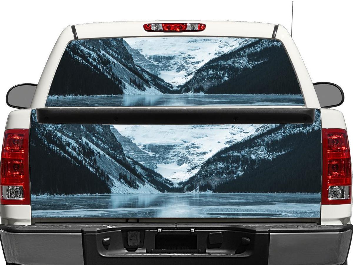 Snow Mountains ice Rear Window OR tailgate Decal Sticker Pick-up Truck SUV Car