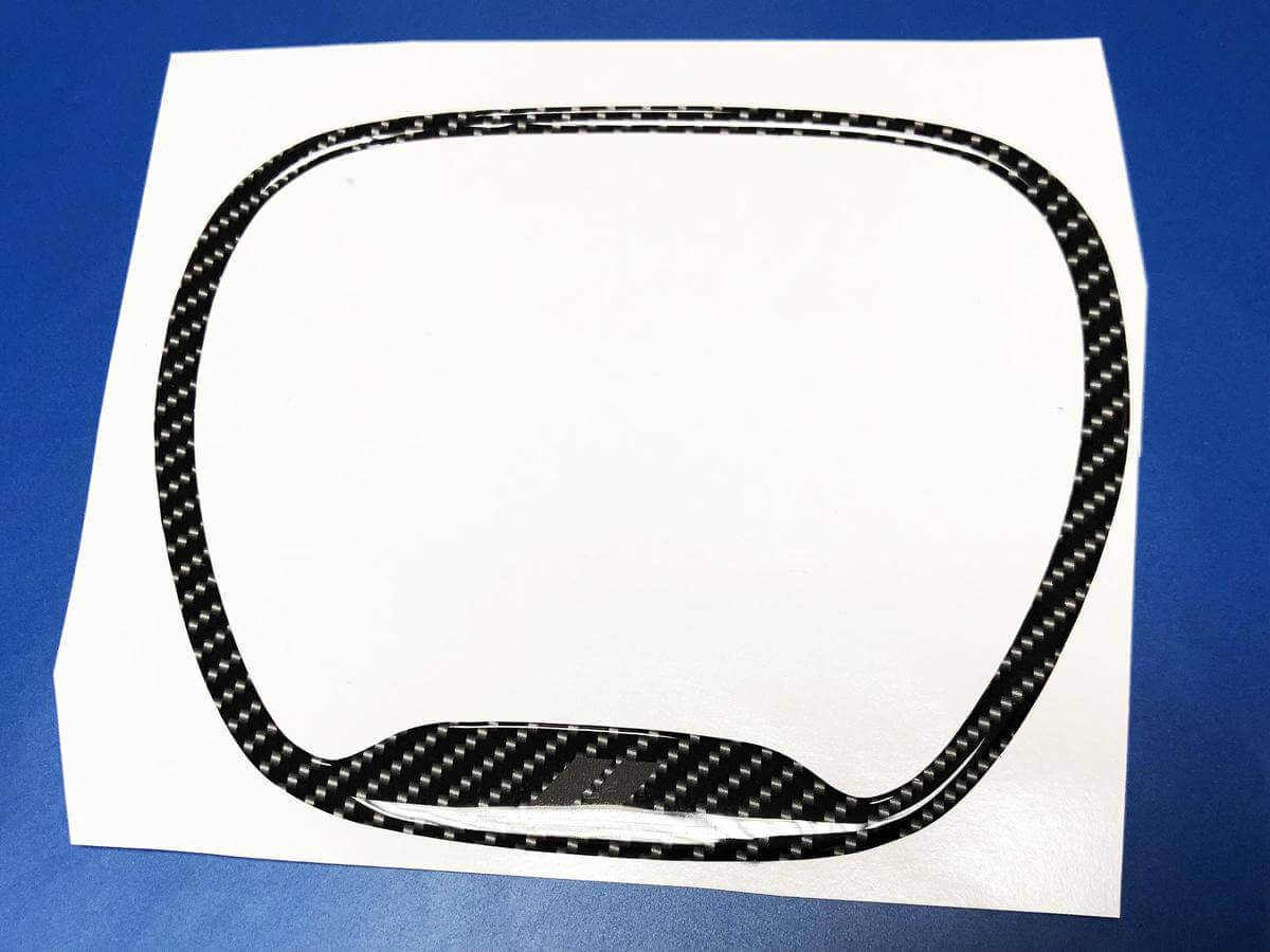 Carbon Style Steering Wheel Trim Ring Domed Decal for Dodge 