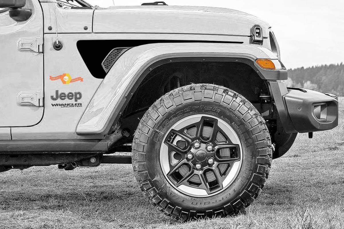 Gravity Style Vent Fender Vinyl Decal Sticker for Jeep Wrangler 2018-2021