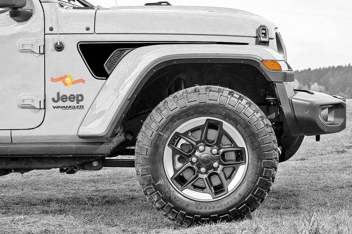 Decorated Stripes Fender Vent Vinyl Decal for Jeep Wrangler JL JLU