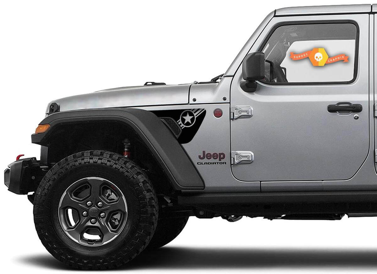 Army Star Fender Vent Vinyl Decal Sticker For Jeep Gladiator Wrangler 