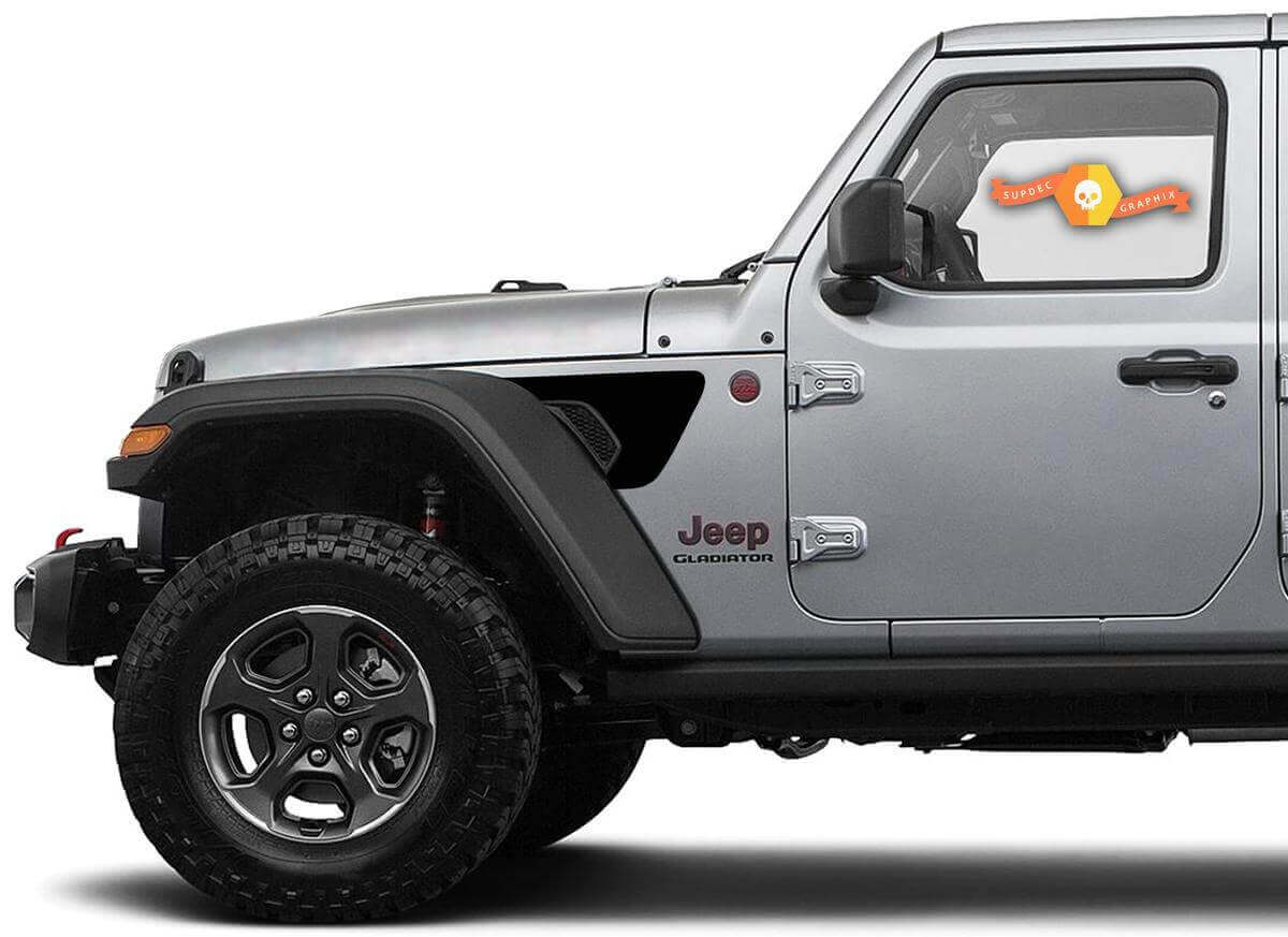 Gravity Style Fender Vent Blackout Vinyl Decal Kit for Jeep Gladiator JT Wrangler JL JLU