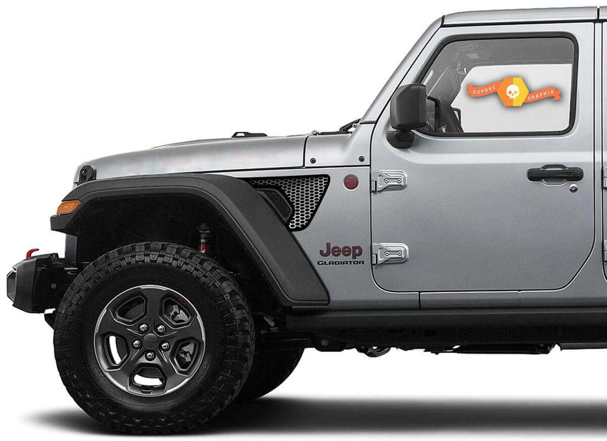 Honeycomb Fender Vent Vinyl Decal Kit for Jeep Gladiator and Wrangler